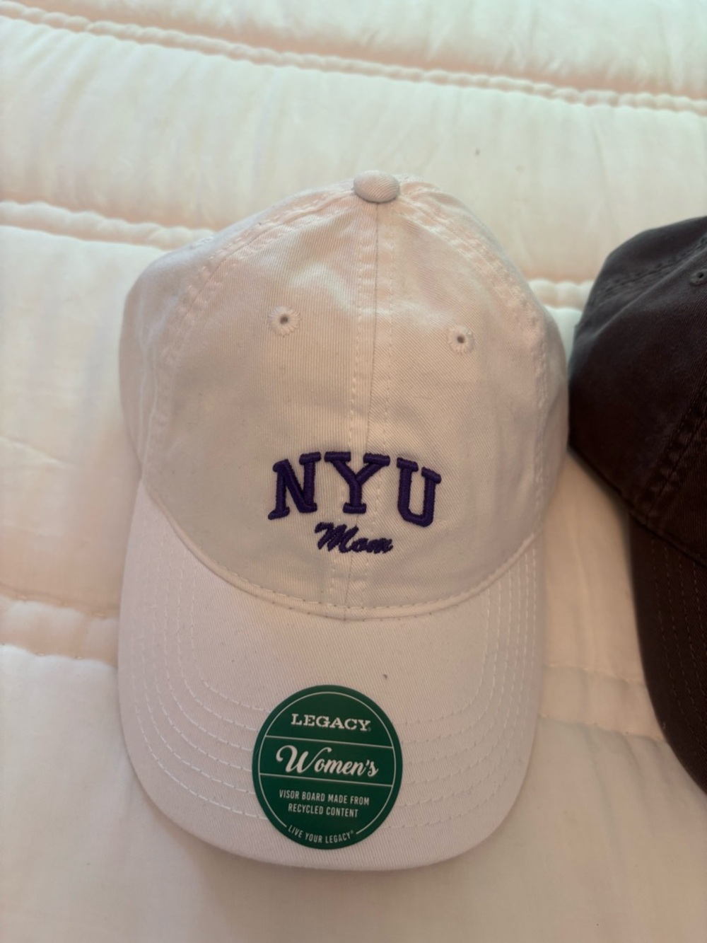 Legacy White Baseball Cap with Purple NYU Embroidery